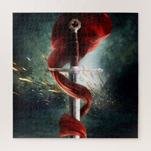 Red Sash Battle Sword Jigsaw Puzzle