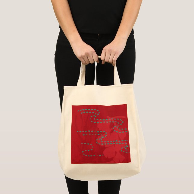 Red Sashiko Tote Bag (Front (Product))