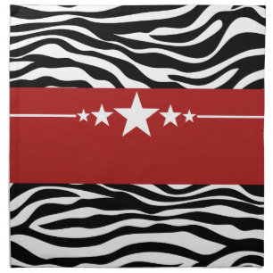 Red Sassy Star Zebra Napkin Set