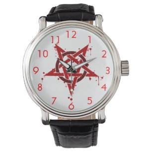 Red Satanic Spotted Pentagram Watch