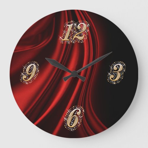 Red Satin Bling Wall Clock