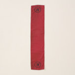 Red Satin Silk Image Design Black Monogram Scarf<br><div class="desc">Red with a hint of black lettering - Personalize your monogram on this pure red chiffon scarf.  Accent your wardrobe style with a lovely and delicate chiffon fabric scarf.   Available in other styles and sizes.</div>