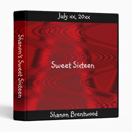 Red Satin Sweet Sixteen Photo Album Binder