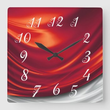 Red Satin Wall Clock by UTeezSF at Zazzle