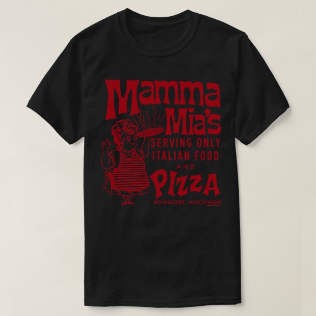 Red Sauce Revival Mamma Mias Pizza Milwaukee WI T-Shirt (Design Front)