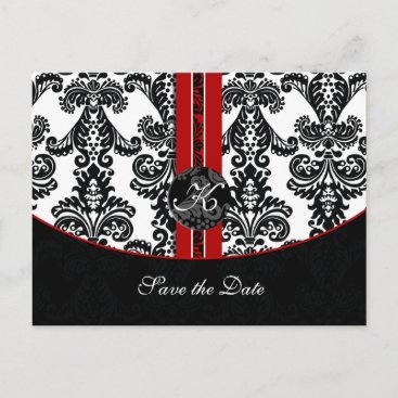red Save the Date Announcement Postcard