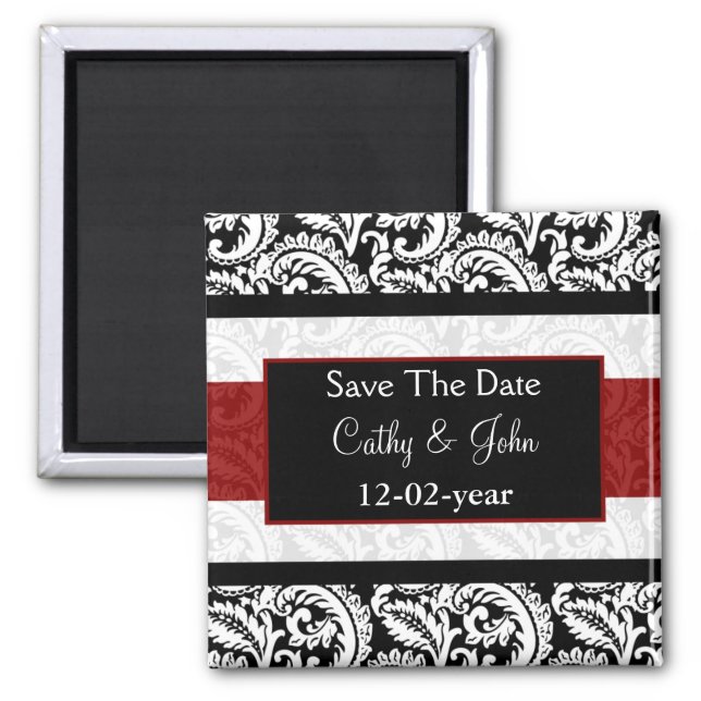 red Save the date magnet (Front)