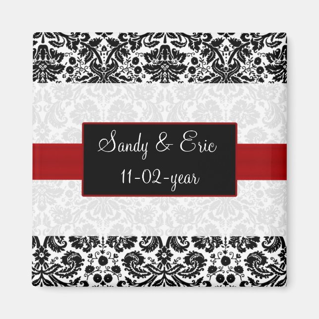 red  Save the date magnet (Front)