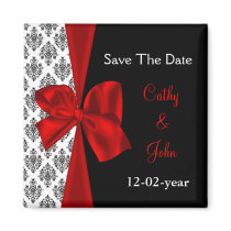 red Save the date magnet