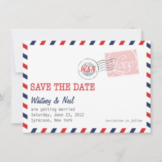 Red Save the Date Postal Service Collection