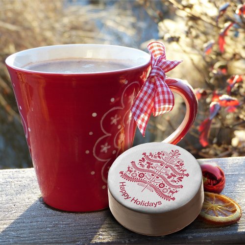 Red Scandinavian Folk Art Nordic Christmas Tree Chocolate Covered Oreo