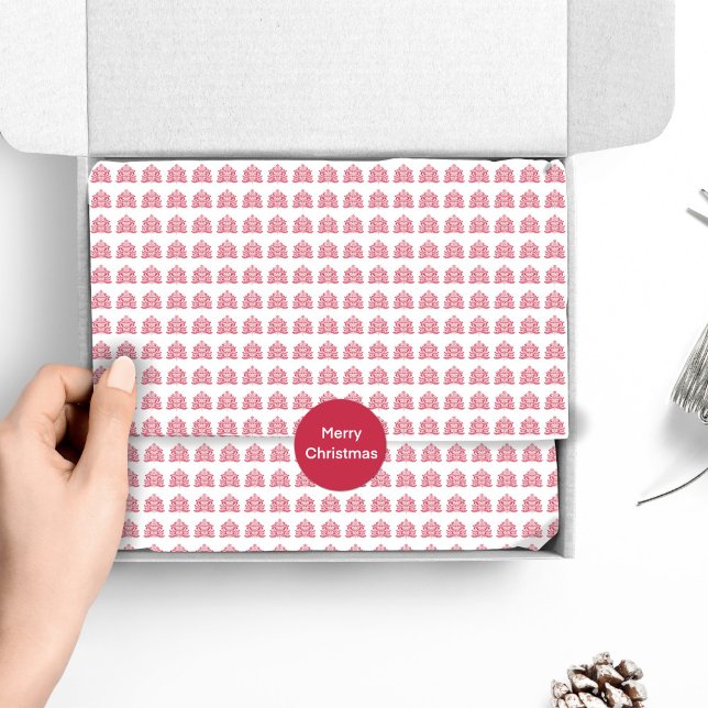 Red Scandinavian Folk Art Nordic Christmas Tree Tissue Paper (Creator Uploaded)