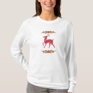 Red Scandinavian Reindeer T-Shirt