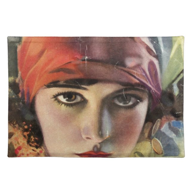Red Scarf Gypsy Lady Placemat (Front)