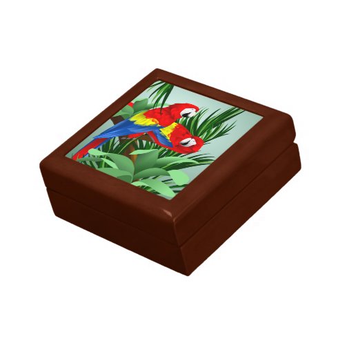 Red Scarlet Macaw Jewelry Box