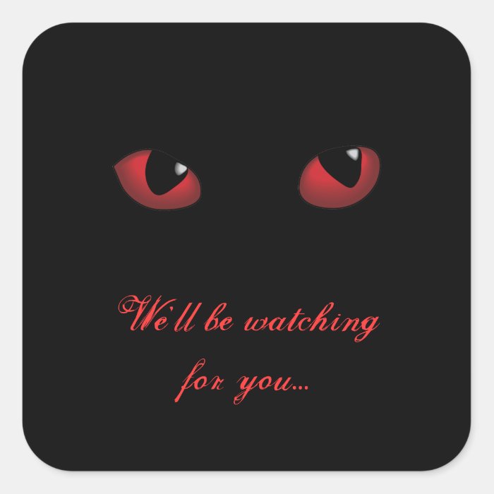 Red Scary Eyes Halloween Stickers