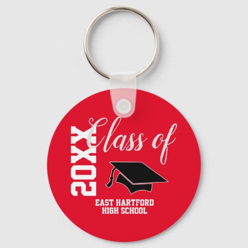 Red School Custom Senior Class 2023 Favor Keychain