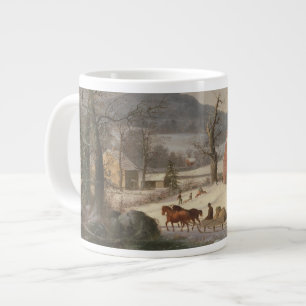 Red School House (Country Scene) 1858 Giant Coffee Mug