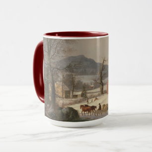Red School House (Country Scene) 1858 Mug