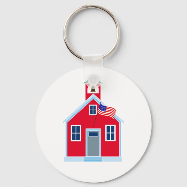 Red School House Keychain (Front)