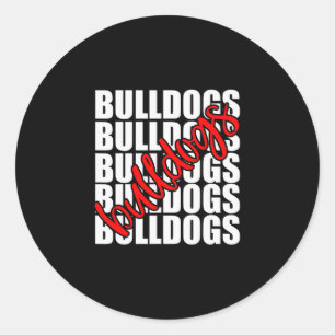 Red School Sports Fan Team Spirit Classic Round Sticker
