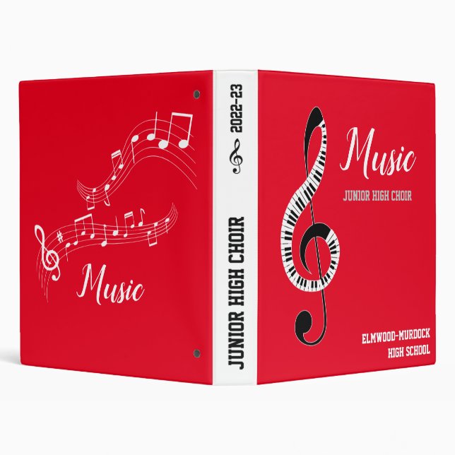 Red School Teacher Choral Music 3 Ring Binder (Background)