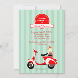 Red Scooter Invitation