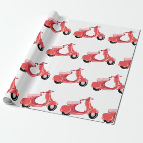 Red Scooter Wrapping Paper