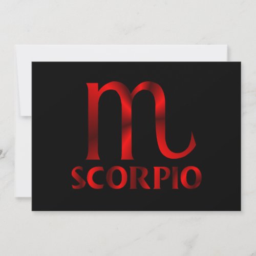 Red Scorpio Horoscope Symbol Invitation