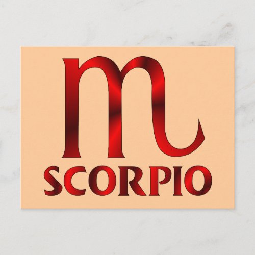Red Scorpio Horoscope Symbol Postcard