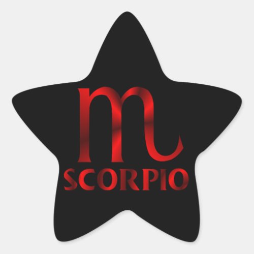 Red Scorpio Horoscope Symbol Star Sticker