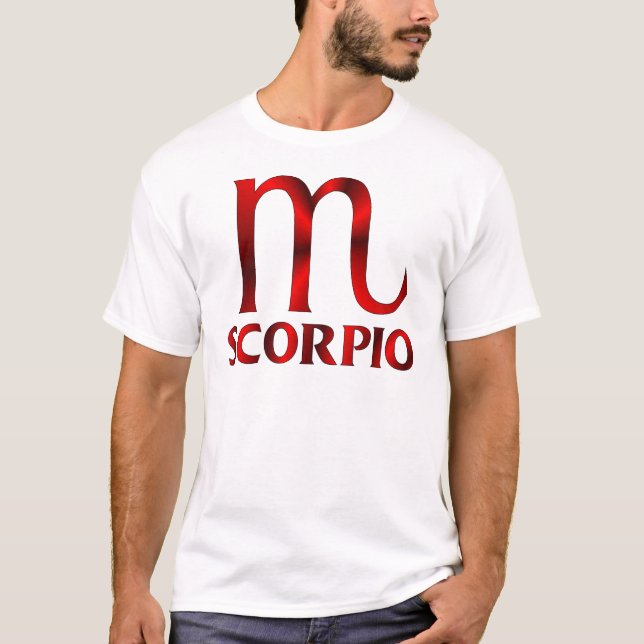 Red Scorpio Horoscope Symbol T-Shirt (Front)