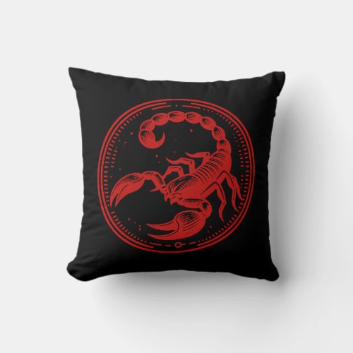 Red Scorpion Astrology Zodiac Sign Scorpio Throw Pillow
