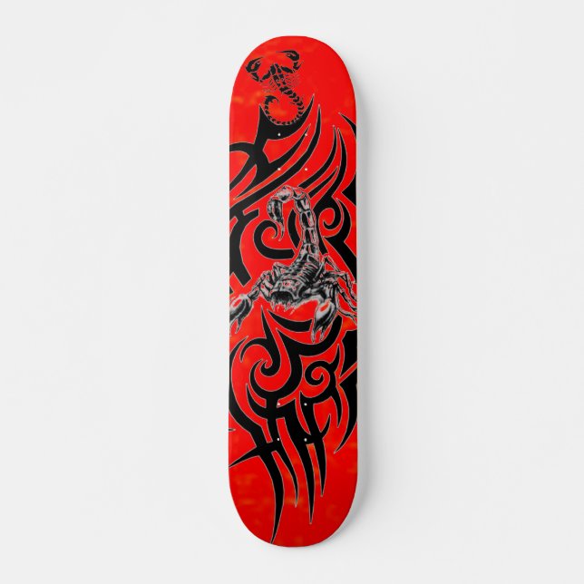 Red Scorpion skateboard Deck (Front)