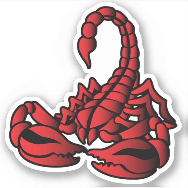 Red Scorpion, Tribal Art Style  Sticker (Front)
