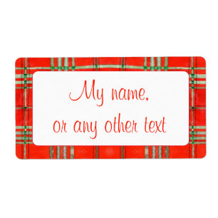 RED SCOTT TARTAN 2"x3.75" Labels