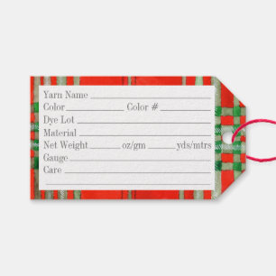 RED SCOTT TARTAN 3.5"x2" Yarn Tags