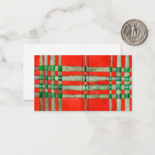 RED SCOTT TARTAN 3.5x2 Flat Card / Horizontal