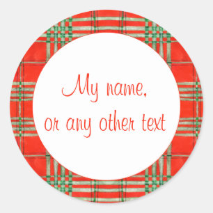 RED SCOTT TARTAN 3" Round Matte Stickers