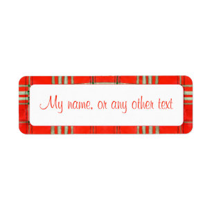 RED SCOTT TARTAN .75"x2.25" Labels