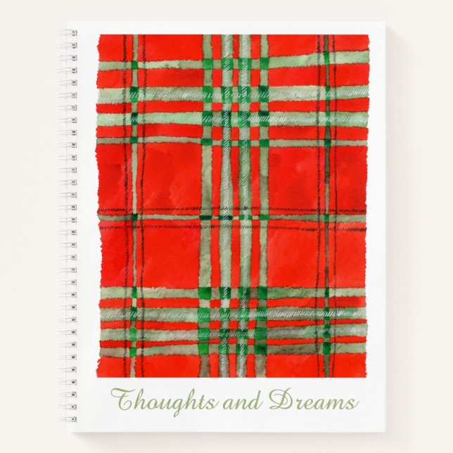 RED SCOTT TARTAN 8.5x11 Spiral Notebook  (Front)