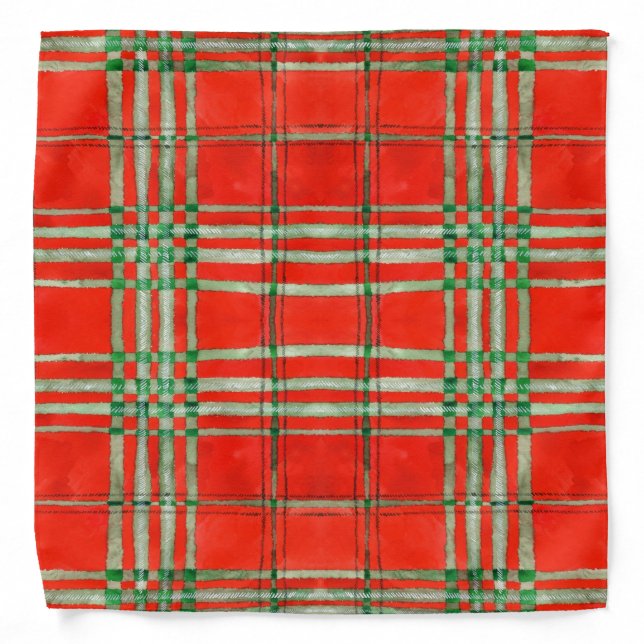 RED SCOTT TARTAN Bandana (Front)