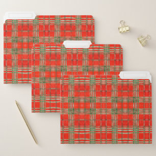 RED SCOTT TARTAN File Folders