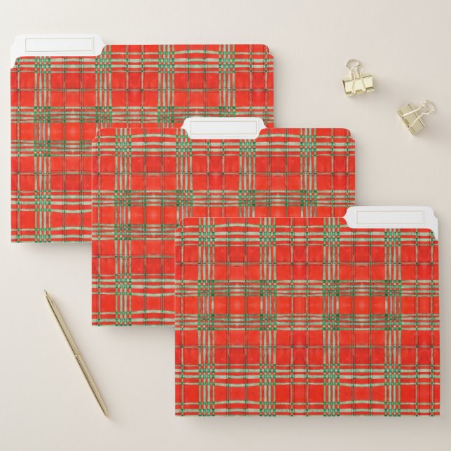 RED SCOTT TARTAN File Folders (Set)