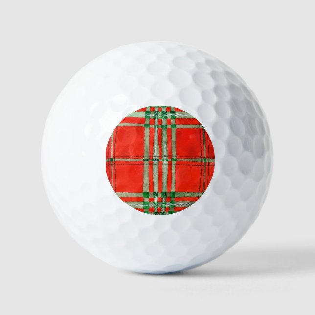 RED SCOTT TARTAN Golf Balls (Front)