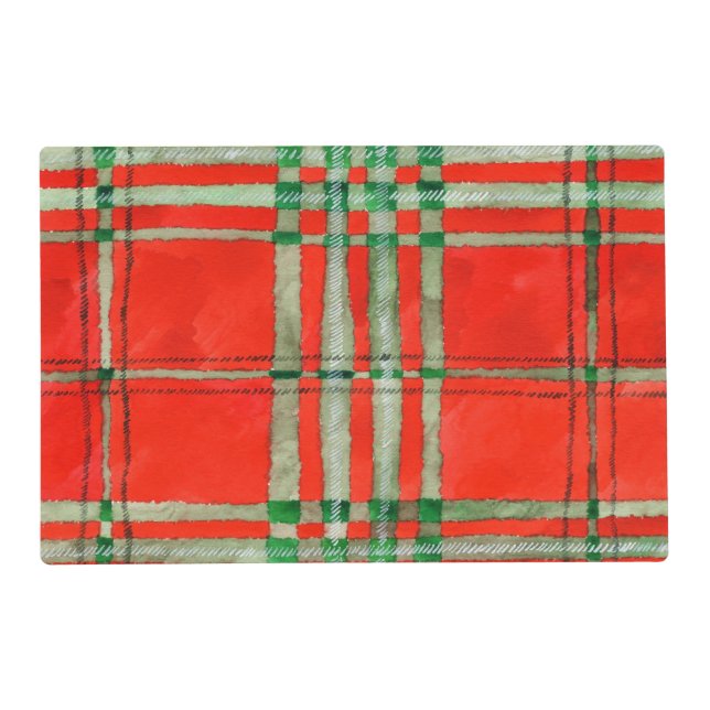 RED SCOTT TARTAN Laminated Placemat (Front)
