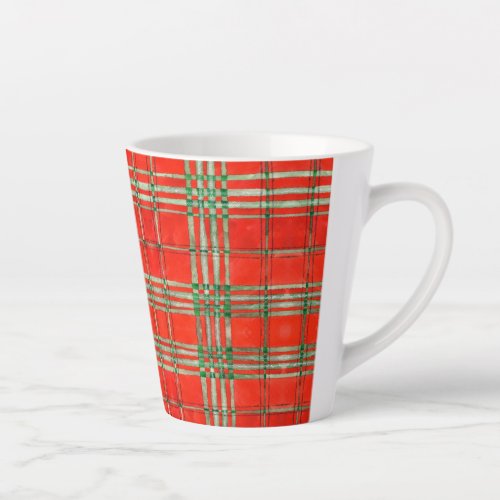 RED SCOTT TARTAN Latte Mug