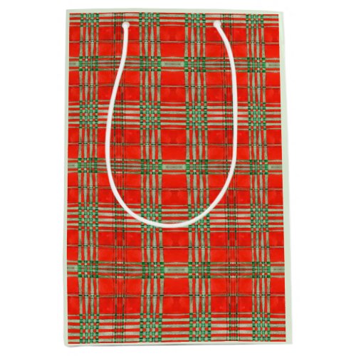 RED SCOTT TARTAN Medium Gift Bag