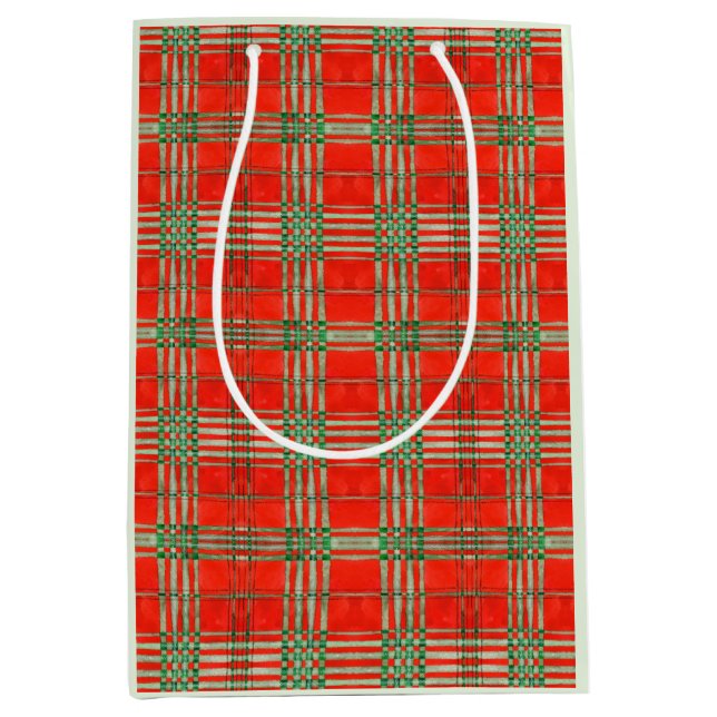 RED SCOTT TARTAN Medium Gift Bag (Front)