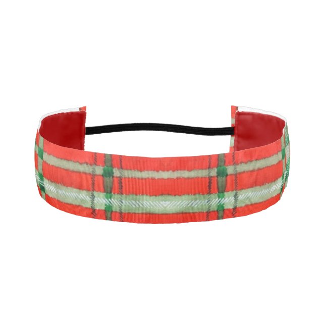 RED SCOTT TARTAN Non-Slip Headband (Front)